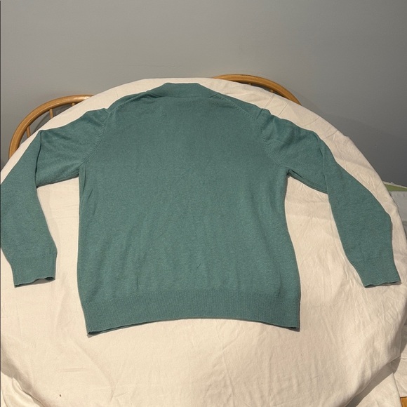 Vineyard Vines Men’s Med Cotton Cashmere 1/4 Zip Sweater Green Pullover Preppy - Picture 4 of 6